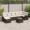 vidaXL Gar&eth;s&oacute;fa sett me&eth; p&uacute;&eth;i me&eth; geymslu 8 pcs Br&uacute;nn Poly rattan