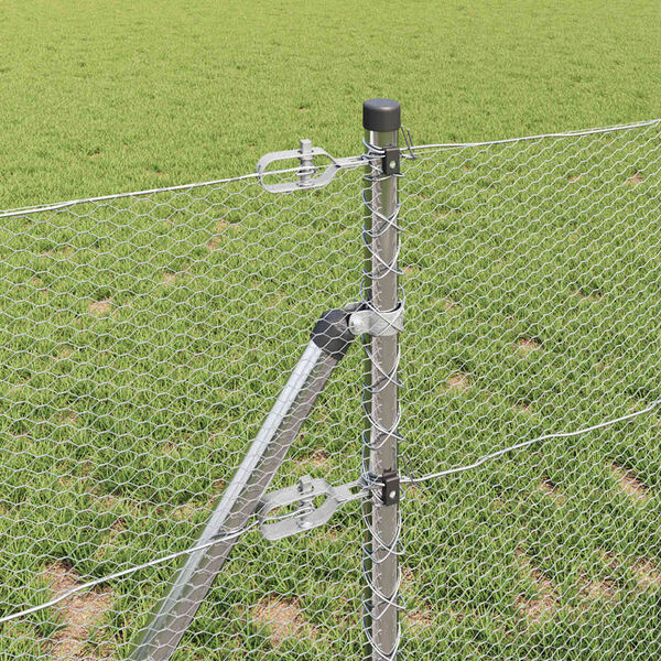 vidaXL Gir&eth;ingarp&oacute;stur Silfur 10 x 0,6 m (13 mm net) St&aacute;l