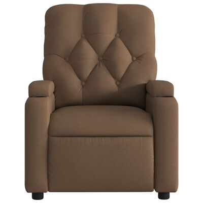 vidaXL Electric Recliner stóll Brúnt efni