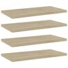 vidaXL B&oacute;kahillur 4 stk. Sonoma Eikarlitur 40x20x1,5cm Samsettur Vi&eth;ur