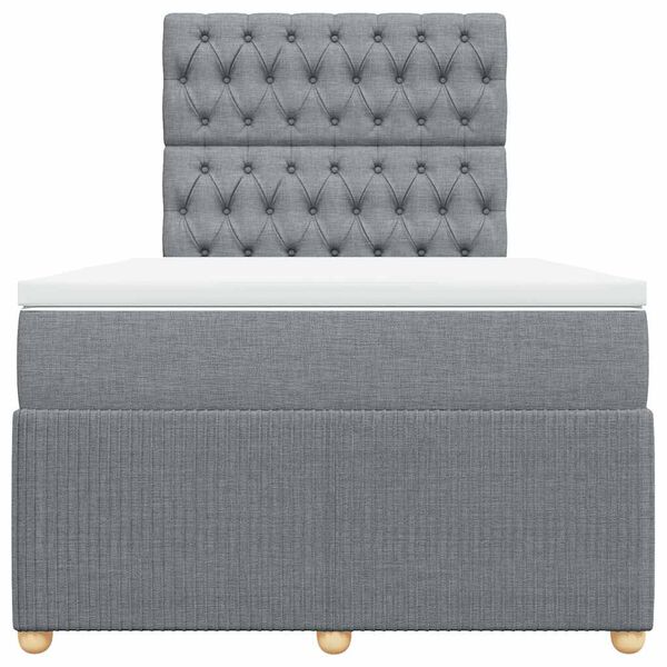 vidaXL H&oacute;lfa&eth; Springr&uacute;m Lj&oacute;sgr&aacute;tt 120x200 cm Tauefni