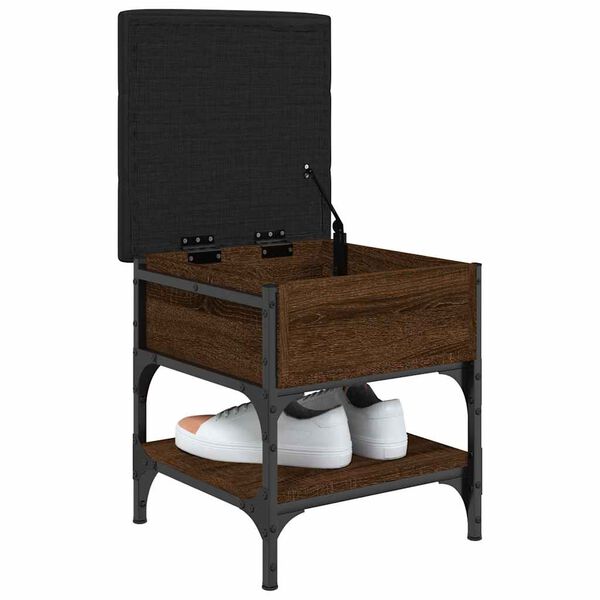 vidaXL Sk&oacute;bekkur Br&uacute;n Eik 42x42x45 cm Samsettur Vi&eth;ur