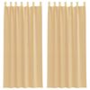 vidaXL Voile Gard&iacute;nur me&eth; lykkjum 2 stk Sand 140x245 cm