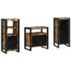 vidaXL Ba&eth;herbergismublasett me&eth; sk&uacute;ffu 3 pcs Solid endurheimt tr&eacute;