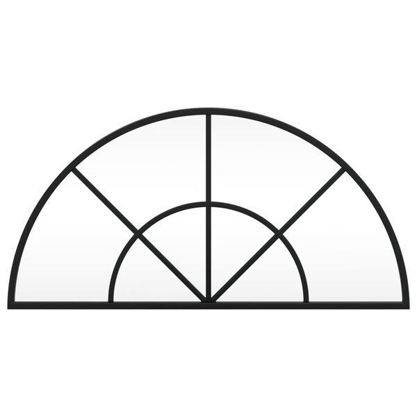 vidaXL Veggspegill Svartur 60x30 cm Bogadreginn Járn