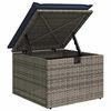 vidaXL Garðborð með sessu Grár 55x55x37 cm Pólýrattan