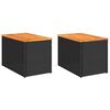vidaXL Hli&eth;arbor&eth; &iacute; Gar&eth;inn 2 stk. Sv&ouml;rt 55x34x37cm P&oacute;l&yacute;rattan Vi&eth;ur
