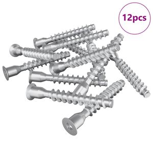 vidaXL H&uacute;sgagnaskr&uacute;&eth;ur 12 pcs Silfur &Oslash;7 x 50 mm M&aacute;lmur
