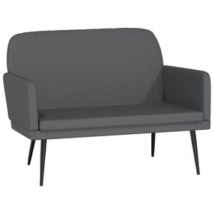 vidaXL Bekkur Gr&aacute;r 107x80x81 cm Gervi le&eth;ur