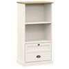 vidaXL b&oacute;kask&aacute;pur "VIGO" hv&iacute;tur 60x35x114,5 cm gegnheil vi&eth;arfura