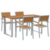 vidaXL Gar&eth;ur bor&eth;sett 5 pcs Gr&aacute;r Hrein akas&iacute;utr&eacute;