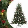 vidaXL Gervi j&oacute;latr&eacute; me&eth; 300 LED Gr&aelig;nn 210 cm PVC, Metall og Plastefni