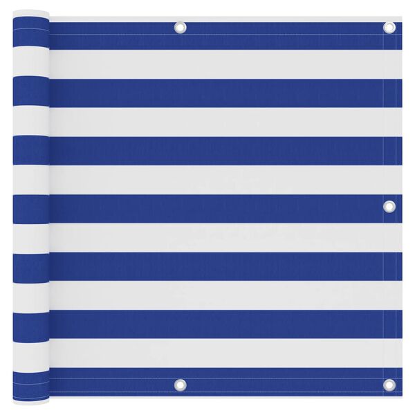 vidaXL Svalaskilr&uacute;m Hv&iacute;tt og Bl&aacute;tt 90x300 cm Oxfordefni