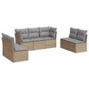 vidaXL 7 Hluta Gar&eth;s&oacute;fasett me&eth; Sessum Drapplita&eth; P&oacute;l&yacute;rattan