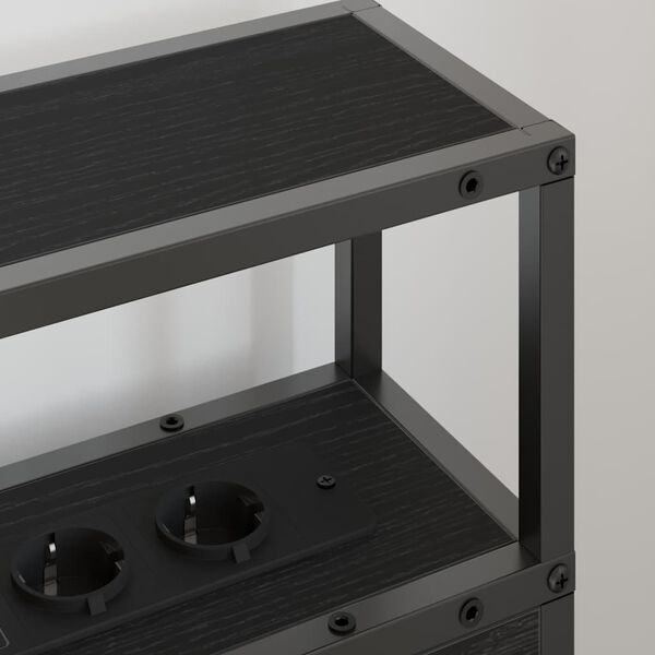 vidaXL Geymslu h&ouml;f&eth;ah&ouml;gg me&eth; hillu Sv&ouml;rt eik 80 cm Samsettur vi&eth;ur