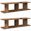 vidaXL Vegghillur 2 stk. Vi&eth;arlitur 75x18x20 cm Samsettur Vi&eth;ur