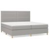 vidaXL H&oacute;lfa&eth; Springr&uacute;m me&eth; D&yacute;nu Lj&oacute;sgr&aacute;tt 200x200 cm Efni