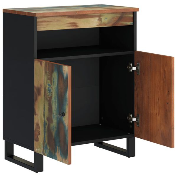 vidaXL Skenkur með 2 Hurðum 60x33x75 cm Gegnheill Endurnýttur Viður