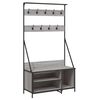 vidaXL Fatarekki me&eth; me&eth; Geymslu fyrir Sk&oacute; Gr&aacute;r Sonoma 100x41x184 cm