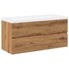 vidaXL Vasksk&aacute;pur me&eth; innbygg&eth;ri handlaug Artisan Oak