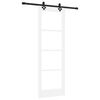 vidaXL Rennidyr Hv&iacute;tt 73,5 x 211 cm Gegnheil fura og gler