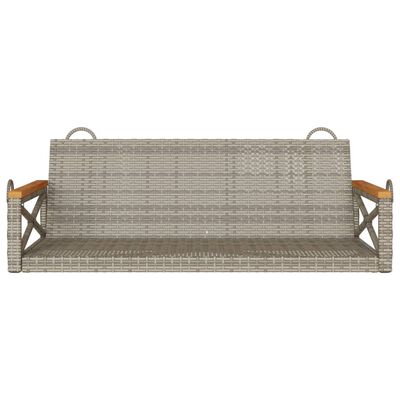 vidaXL Rólubekkur Grár 109x62x40 cm Pólýrattan