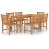 vidaXL 7 hluta Gar&eth;bor&eth;stofusett 160x80 cm &uacute;r gegnheilu teakvi&eth;i