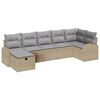 vidaXL Gar&eth;s&oacute;fa sett me&eth; p&uacute;&eth;i 7 pcs Drapplita&eth;ur p&oacute;l&yacute;rattan