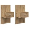 vidaXL Noat&ouml;flu sk&aacute;pur me&eth; sk&uacute;ffu 2 pcs Artisan Eik 50 x 32,5 x 80cm