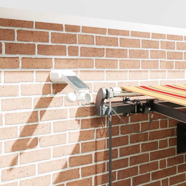 vidaXL R&uacute;&eth;ufegar me&eth; Gulur og appels&iacute;nugulur 450 &times; 300 cm P&oacute;l&yacute;ester