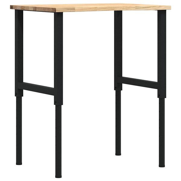 vidaXL Vinnubekkur 80x60x(71,5-98) cm Solid Wood Eik