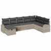 vidaXL Gar&eth;s&oacute;fa sett me&eth; p&uacute;&eth;i me&eth; geymslu 8 pcs Lj&oacute;sgr&aacute;tt Poly rattan