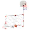 vidaXL F&oacute;tbolta- og K&ouml;rfuboltasett Fyrir B&ouml;rn me&eth; Boltum 98x50x70 cm