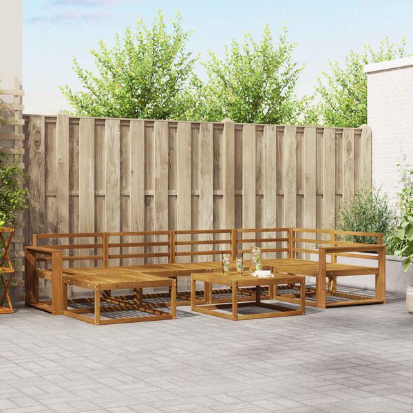 vidaXL &Uacute;ti s&oacute;fasett 7 pcs N&aacute;tt&uacute;rulegur Hrein akas&iacute;utr&eacute;