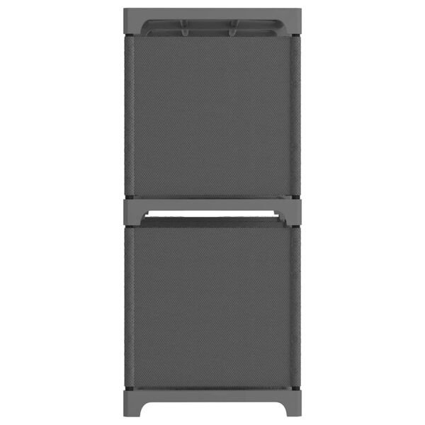 vidaXL Hilla með 5 Ferhyrndum Hólfum Grá 103x30x72,5 cm Efni