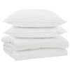 vidaXL S&aelig;ng me&eth; kodda 3 pcs Hv&iacute;tt Microfleece
