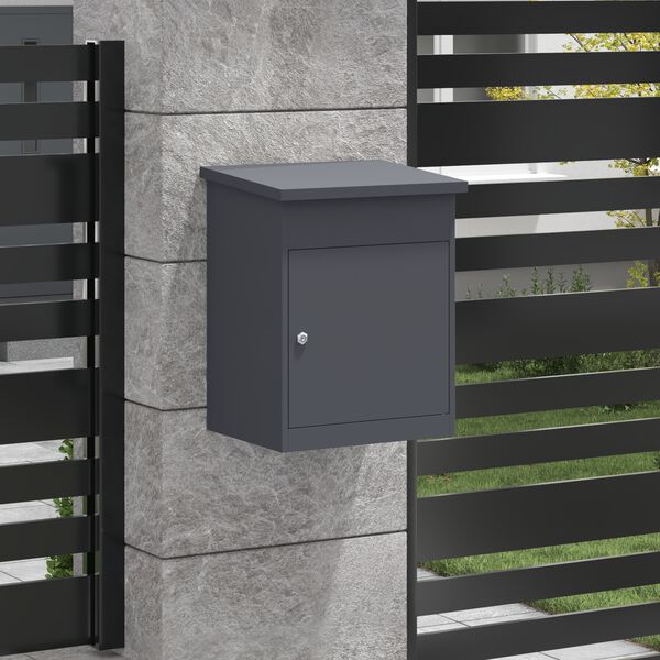 vidaXL P&oacute;stkassi me&eth; geymslu me&eth; hur&eth; Antras&iacute;t 47,5 x 38 x 59 cm St&aacute;l