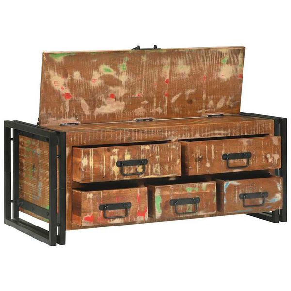 vidaXL Sófaborð með skúffu Brúnn 90 x 50 x 38 cm solid reclaimed wood