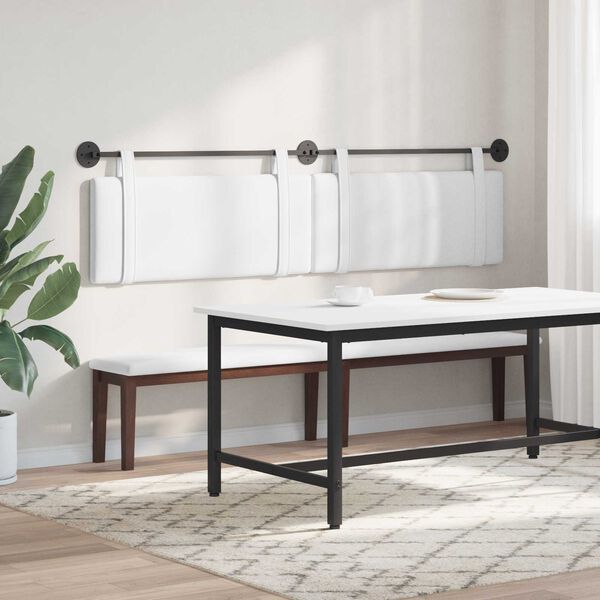 vidaXL Hengisk&aacute;li Vegghengt Einlita Hv&iacute;t 210 x 55 x 5 cm d&uacute;kur