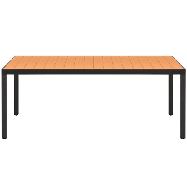 vidaXL 7 Parta Gar&eth;bor&eth;stofusett PVC Rattan Svart og Br&uacute;nn