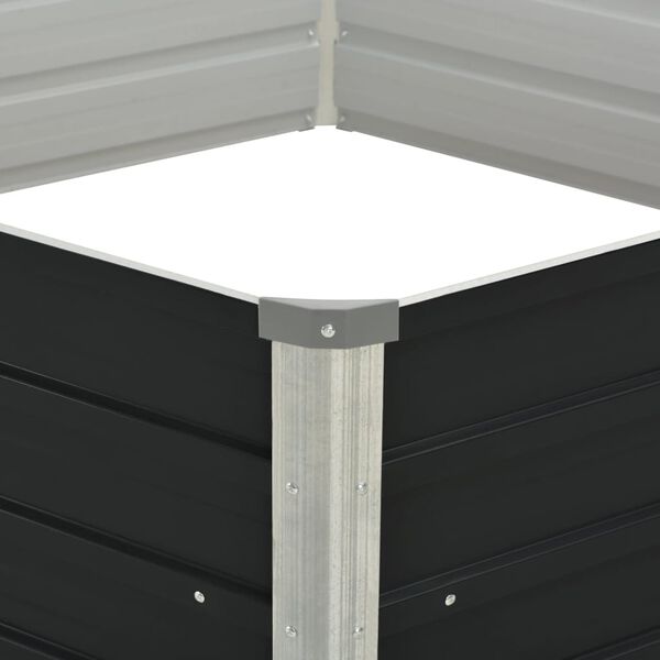 vidaXL H&aelig;kka&eth; Bl&oacute;maker Reykgr&aacute;tt 129x129x45 cm Sinkh&uacute;&eth;a&eth; St&aacute;l