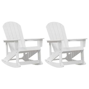 vidaXL Adirondack Rokkstólar 2 pcs Hvítt HDPE
