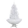 284336 vidaXL Snowing Christmas Tree with Umbrella Base White 170 cm