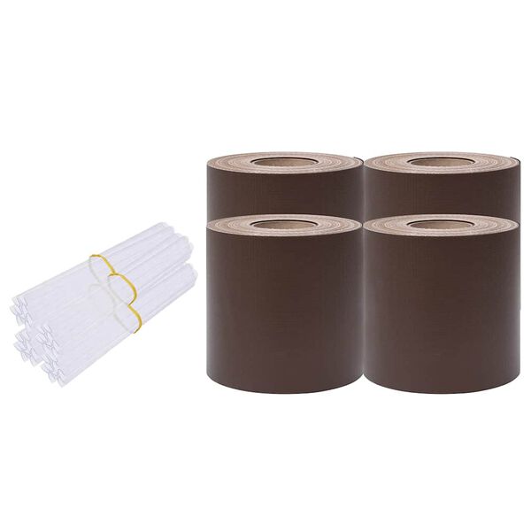 vidaXL Skj&oacute;ltjald fyrir Gar&eth;inn 4 stk. PVC 35x0,19 m Br&uacute;nt