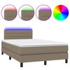 vidaXL H&oacute;lfa&eth; Springr&uacute;m me&eth; D&yacute;nu og LED M&oacute;gr&aacute;r 120x190 cm Tauefni