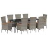 vidaXL Gar&eth;ur bor&eth;sett me&eth; p&uacute;&eth;i 9 pcs Gr&aacute;r Dufth&uacute;&eth;a&eth; st&aacute;l