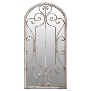 vidaXL Garðspegill Sandlitaður 70x30 cm Járn fyrir Útinotkun