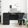 vidaXL Skrifbor&eth; Svartur Eik 140 x 50 x 76 cm Samsettur vi&eth;ur