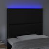 vidaXL LED höfuðgafl Svart 100x5x118/128 cm Leðurlíki