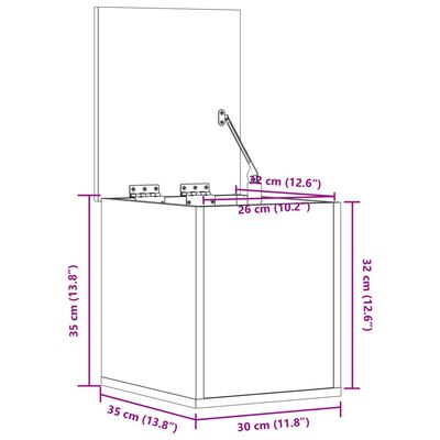 vidaXL Geymslubox Grátt Sonoma 30x35x35 cm Samsettur Viður